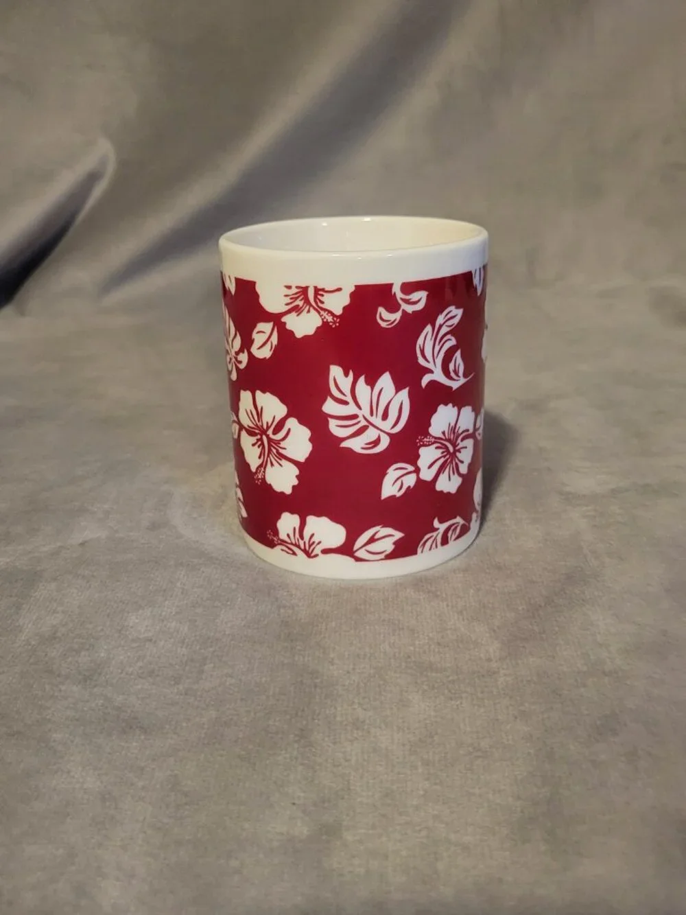 Hibiscus Red White Coffee Tea Mug Designed In Hawaii For Maui Pacific Traders